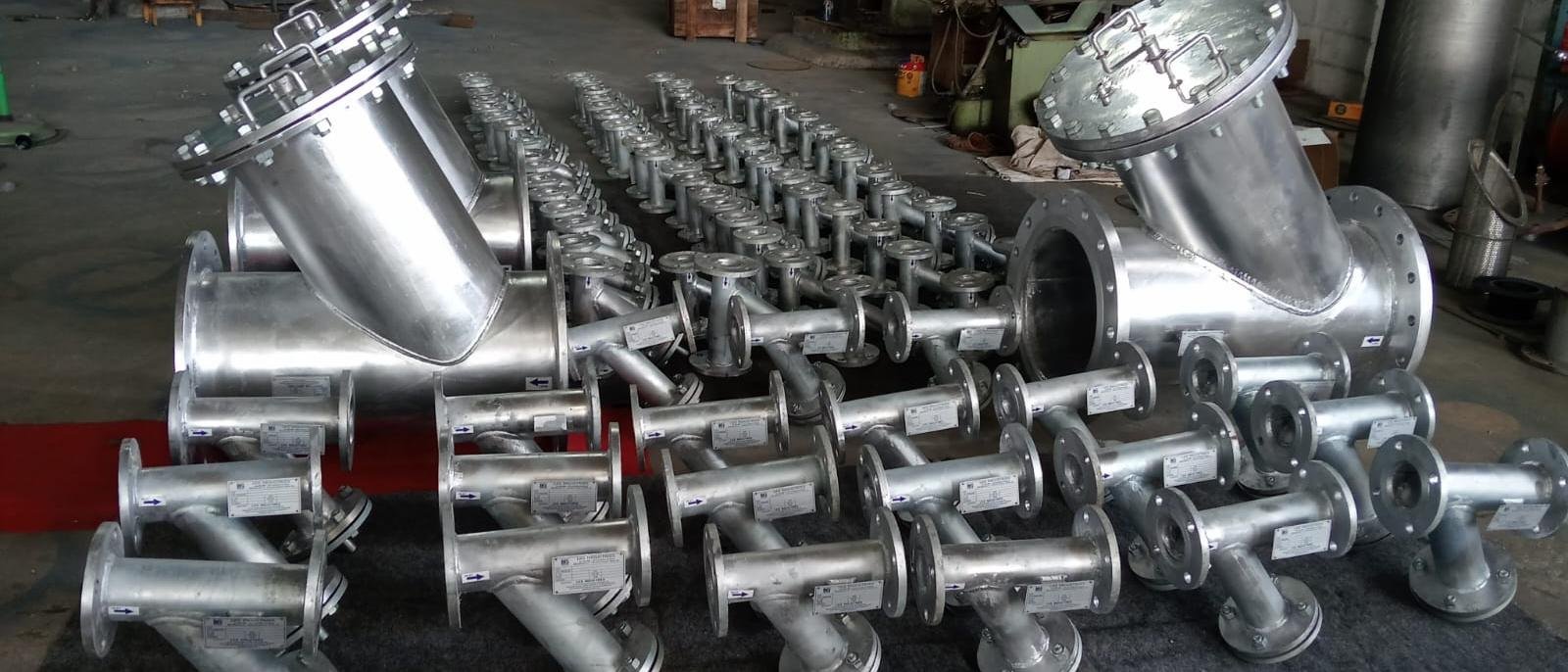 Strainers in batch production at the LKS Industries works