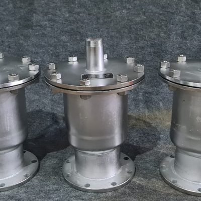 Vertical air eliminators in stainless steel prepared for despatch