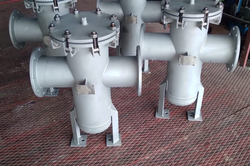 Set of basket strainers manufactured for a cooling tower programme