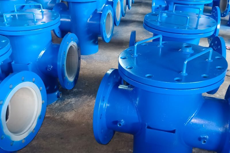 Batch of coated basket strainers for a water treatment project