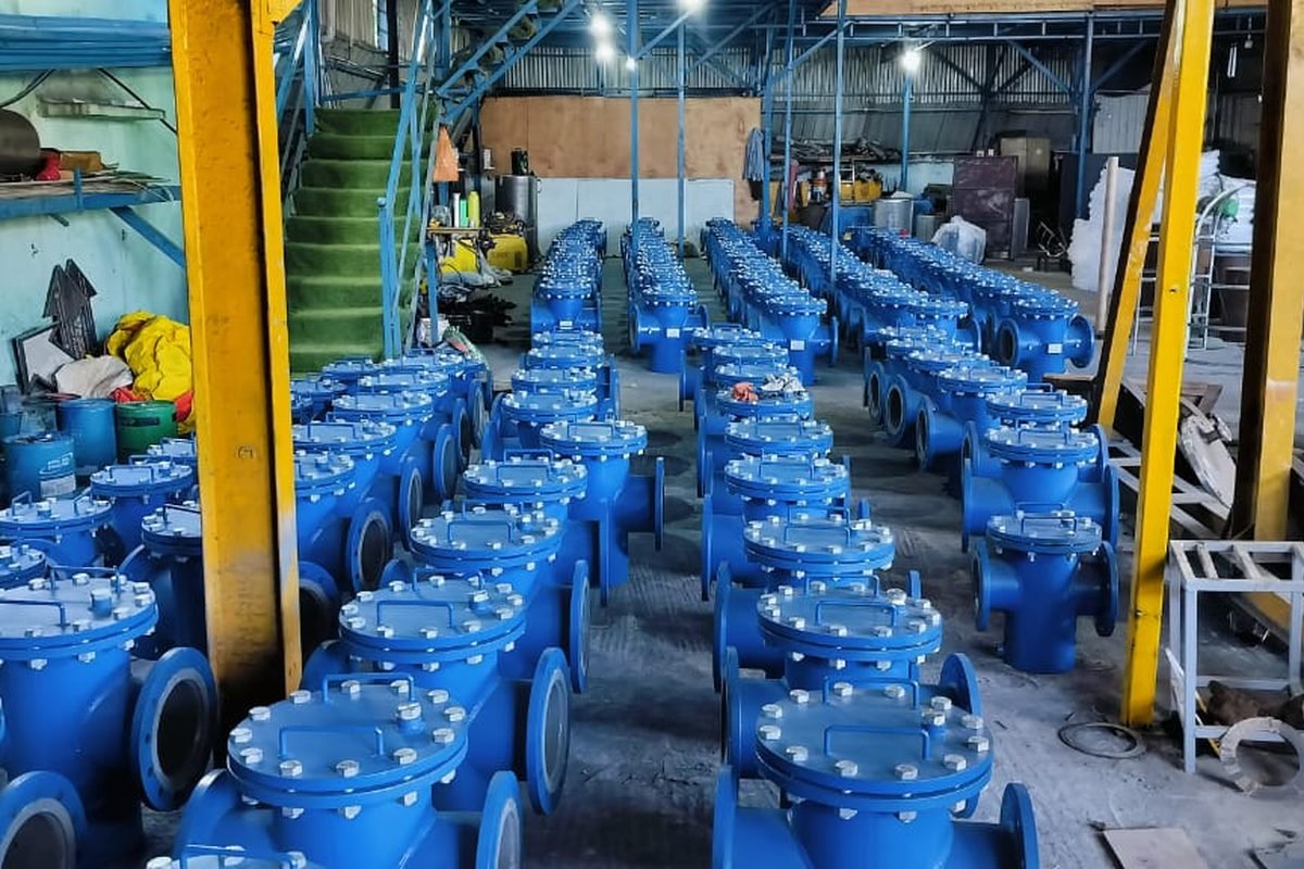 Batch of flanged gate valves produced for power generation cooling water systems