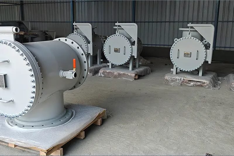 Batch of large suction diffusers on pallets, wrapped and ready for despatch