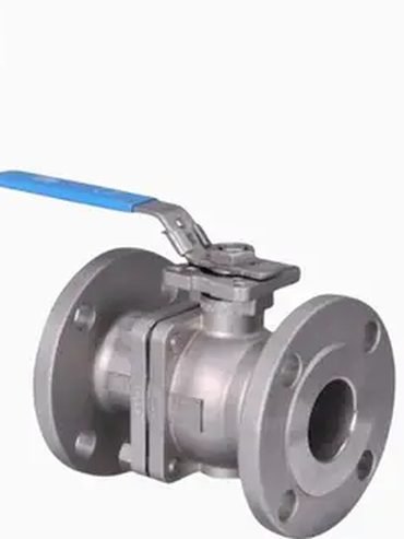 Lever operated stainless steel ball valve with flanged ends