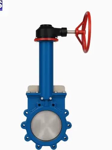 Gear operated knife gate valve with lug body for slurry service